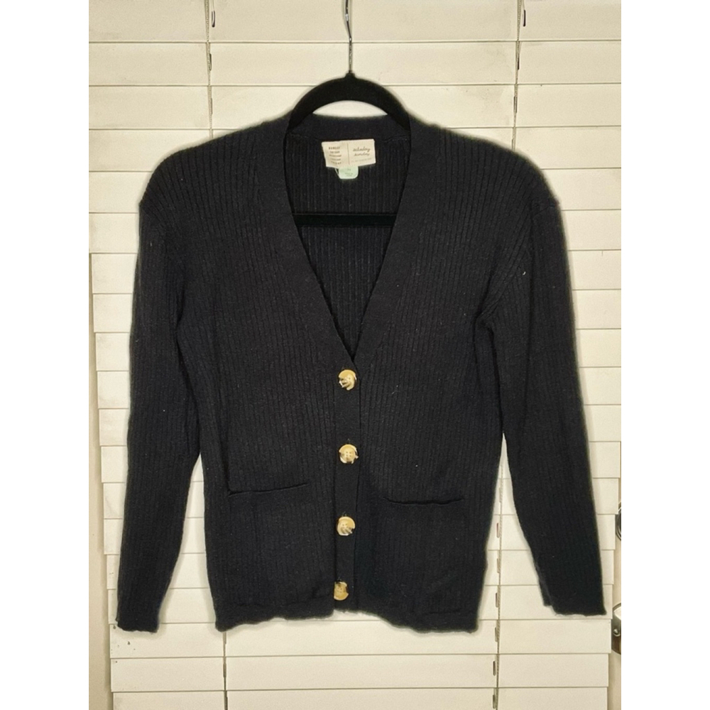 Women's Anthropologie Saturday Sunday Ribbed Cardigan, XS, Black